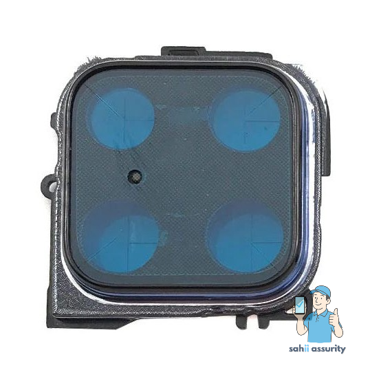 Camera Lens Glass with Frame for Xiaomi Redmi Note 9 White